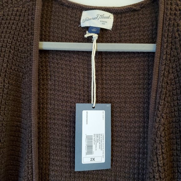 Brown cardigan sweater, size 2X - Picture 3 of 4
